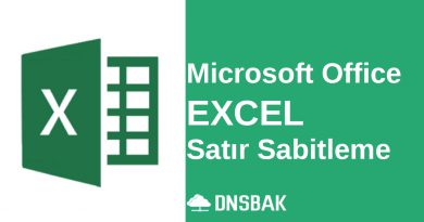 Excel Satır Sabitleme